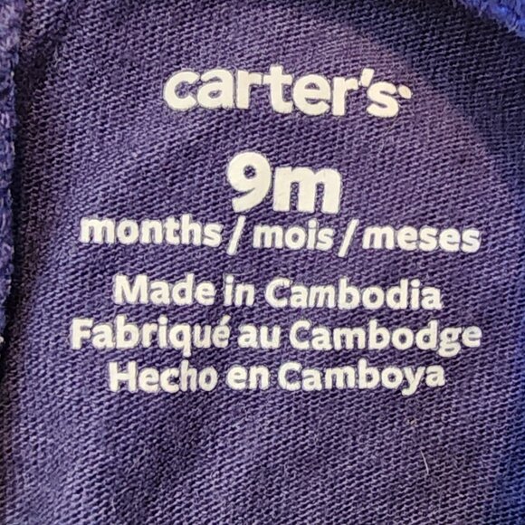 Carters Baby Girl's Flower Romper Blue/White Polka Dots Size 9 Months - Picture 5 of 5